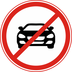 No entry for vehicles