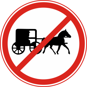 No entry for animal-drawn vehicles