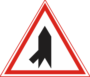 A small road is merging from the left side