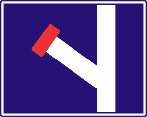 The road leading to the left is closed