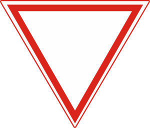 Give way or stop completely