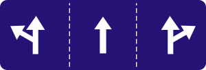 Choose appropriate lanes at the upcoming intersection